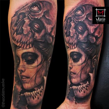 George Muecke - Skull girl eyeball tattoo muecke tattoo 